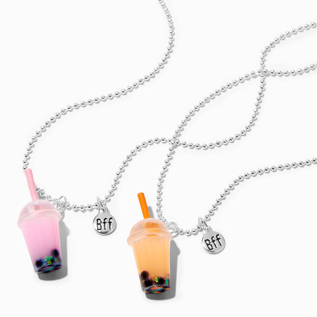 Best Friends Kitty & Corgi Bubble Tea Pendant Necklaces - 2 Pack