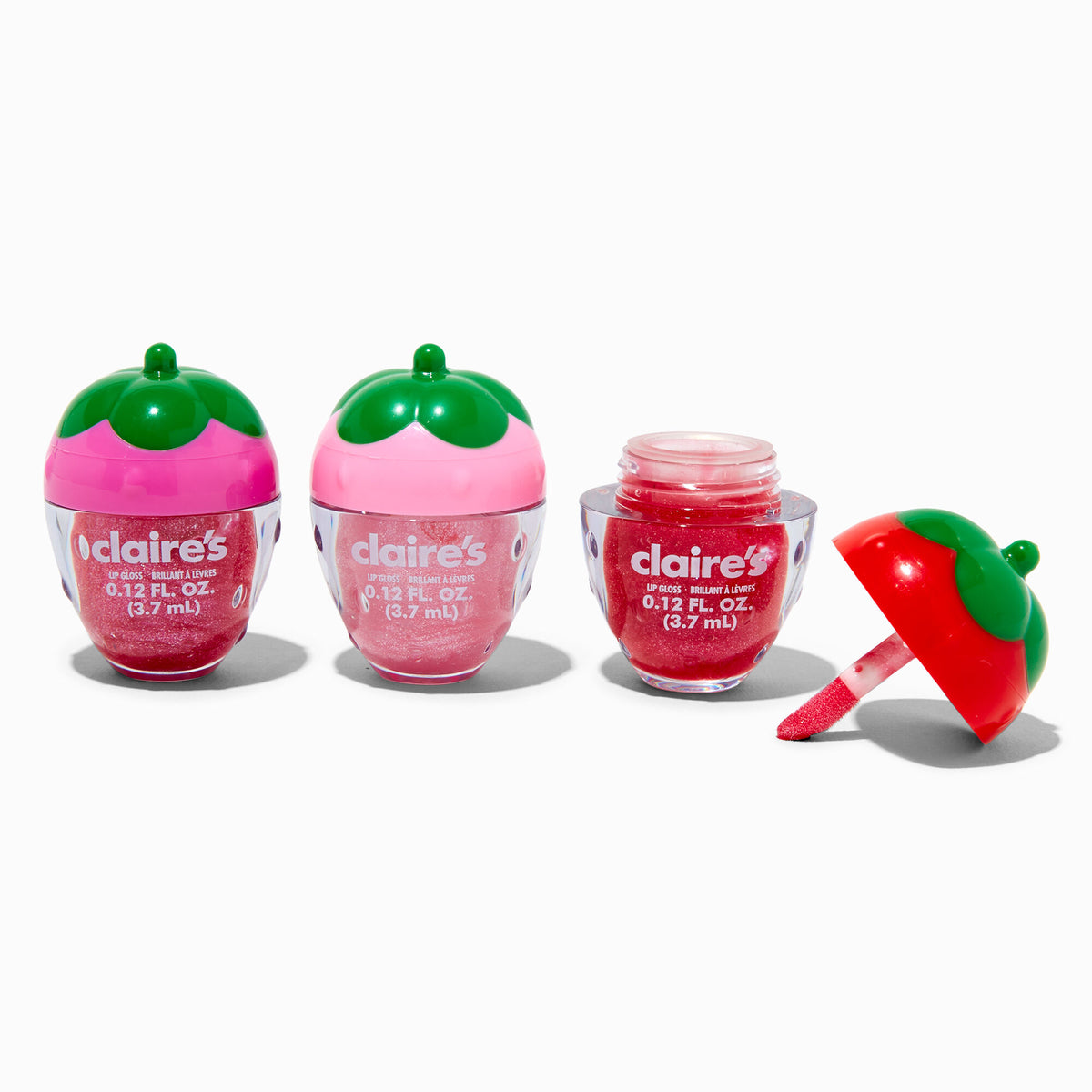 Claires Strawberry Lip Gloss Set 3 Pack